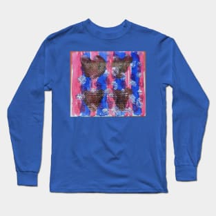 Cat face hidden in patterns Long Sleeve T-Shirt